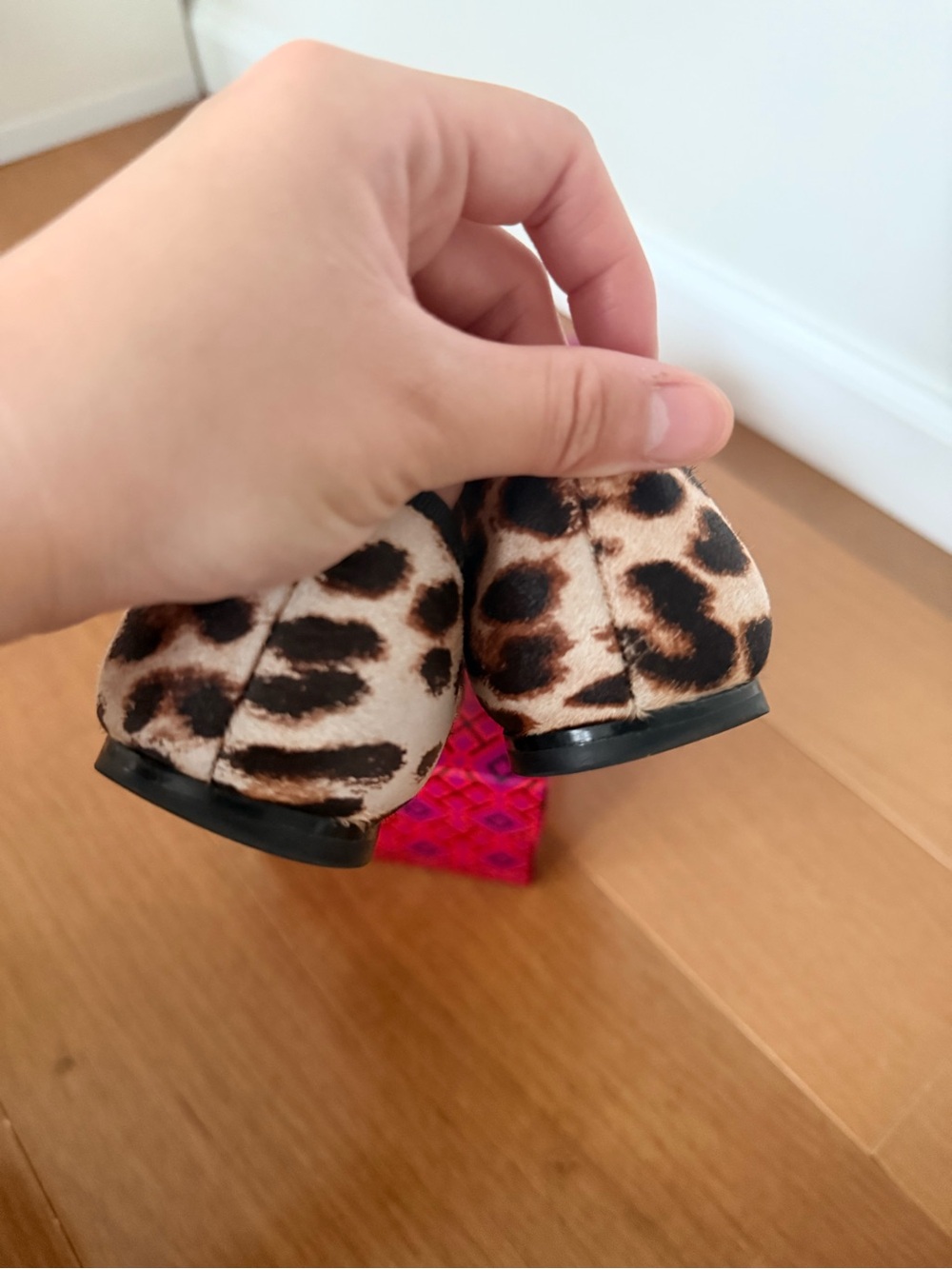 Tory Burch Leopard-Print Ballet Flats with Black Trim - Picture 4 of 5